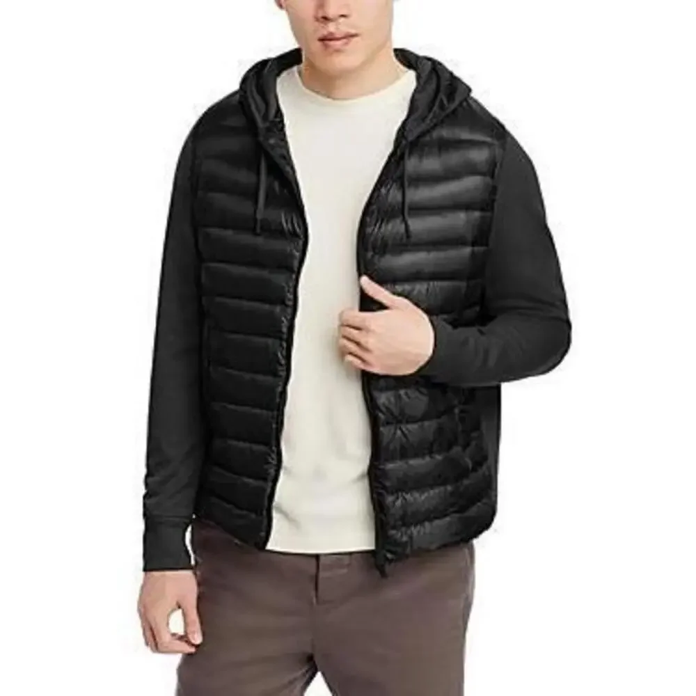 Herno Men's Black Ultralight Mixed Media Jacket IT 50 (US Large) New with Tags